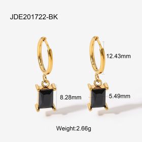 Simple Creative Earrings Couple Jewelry Zircon (style: JDE201722BK)
