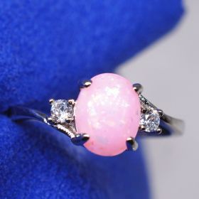 Fashionable Hand Jewelry Ring Women's Auspicious (Color: Pink, size: 11size)