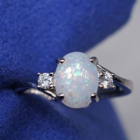 Fashionable Hand Jewelry Ring Women's Auspicious (Color: White, size: 8size)