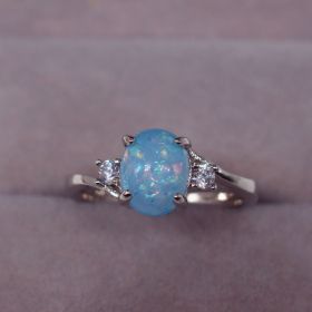 Fashionable Hand Jewelry Ring Women's Auspicious (Color: Blue, size: 11size)