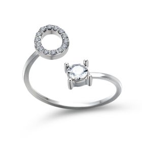 New Design Adjustable 26 Initial Letter Ring Fashion Jewelry For Women Simple Elegant Jewelry (Color: 2pcs Silver, style: O)