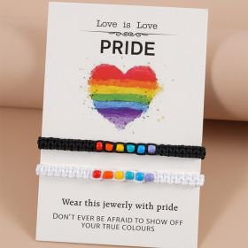 Love Paper Card Jewelry Rainbow Butterfly Pendant Splicing Couple Necklace Set (Color: Style1)