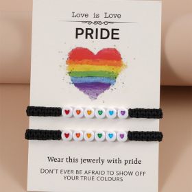 Love Paper Card Jewelry Rainbow Butterfly Pendant Splicing Couple Necklace Set (Color: Style6.)