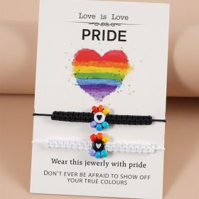 Love Paper Card Jewelry Rainbow Butterfly Pendant Splicing Couple Necklace Set (Color: Style5.)