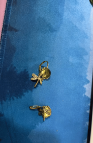 Fashion Jewelry Women's Earrings Hanging Vintage Dragonfly Pendant Earring Boho Chakra Blue Moonstone Drop Earrings For Women Wedding Charm Ethni (Color: Champagne)
