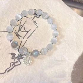 Fashion Jewelry Women's Fashionable All-match Crystal Butterfly Bracelet (Color: Gray Blessing Card)