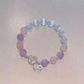 Fashion Jewelry Women's Fashionable All-match Crystal Butterfly Bracelet (Color: Purple Bow)
