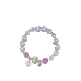 Fashion Jewelry Women's Fashionable All-match Crystal Butterfly Bracelet (Color: Blessing Card Purple)