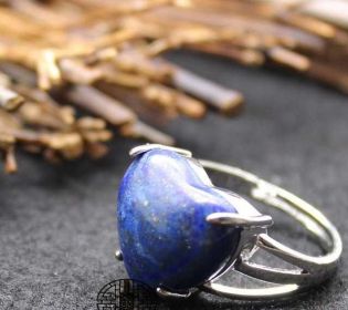 Personality Jewelry Baroque Ring Flower (Color: Lapis lazuli)