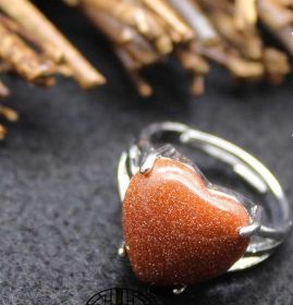 Personality Jewelry Baroque Ring Flower (Color: Golden stone)