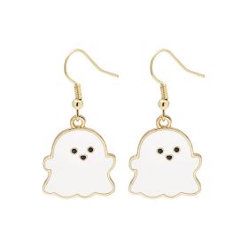 Halloween Earrings Cute Pumpkin Spooky Oil Drip Alloy Earrings Jewelry (Color: E40105)