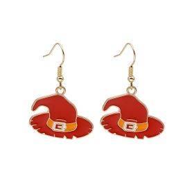 Halloween Earrings Cute Pumpkin Spooky Oil Drip Alloy Earrings Jewelry (Color: E40103)