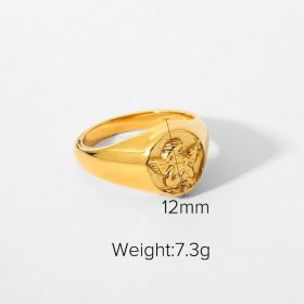 INS Wind Exquisite Round Angel Ring Waterproof Jewelry (style: JDR201340, size: Size 8)