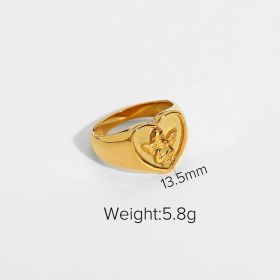 INS Wind Exquisite Round Angel Ring Waterproof Jewelry (style: JDR201352, size: Size 6)