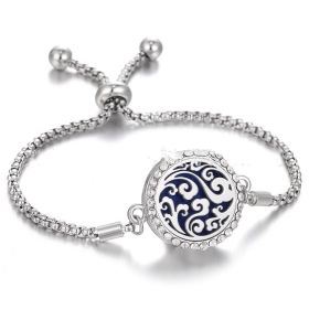 Hollow Stainless Steel Adjustable Aromatherapy Bracelet Jewelry (Color: 14style)