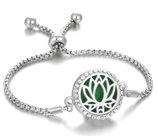 Hollow Stainless Steel Adjustable Aromatherapy Bracelet Jewelry (Color: 24style)