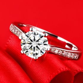 14k Rose Gold Plated Engagement Ring Jewelry (Color: 2silver, size: number7)