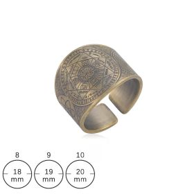 Personalized Retro Trendy Jewelry With Copper Moon Rings On Both Sides (Color: Ancient Bronze B, size: Size 9)