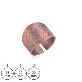 Personalized Retro Trendy Jewelry With Copper Moon Rings On Both Sides (Color: Ancient Red Copper B, size: Size 9)