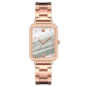 Women's Fashion Casual Square Steel With Quartz Watch (Color: White)