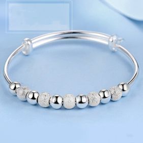 White Copper Silver Plated Changeable Beads Bracelet Women's Diet Balls Jewelry (Color: Nine Changeable Beads)