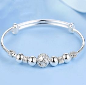 White Copper Silver Plated Changeable Beads Bracelet Women's Diet Balls Jewelry (Color: Lantern)