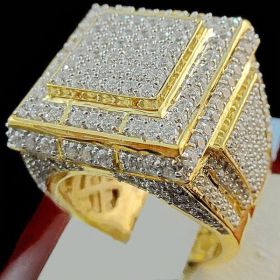 Men's Rings European And American Popular Luxury Atmospheric Jewelry (Color: Gold, size: Number10)