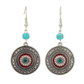 Tassel Round Elegant Jewelry Alloy Vintage Hollow Carved Earrings (Color: E021943)