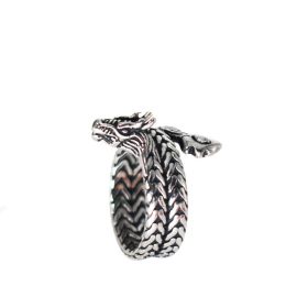 Jewelry Creative Hand Jewelry Vintage Men's Titanium Steel Ring (Color: Silver, size: number 9)