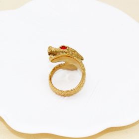 Jewelry Creative Hand Jewelry Vintage Men's Titanium Steel Ring (Color: Gold, size: number 9)