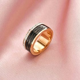 Titanium Steel Ring Men And Women Couple Jewelry (style: 5 Style, size: number 9)