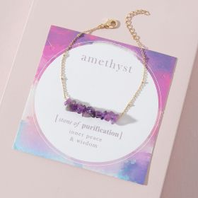 Jewelry Natural Stone Crushed Bracelet (Color: Purple)