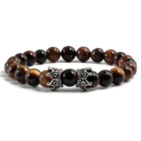 Fashion Obsidian Jewelry Loose Beads Bracelet (Color: Tigers Eye Silver)