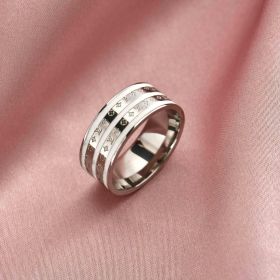 Titanium Steel Ring Men And Women Couple Jewelry (style: 19style, size: number 8)