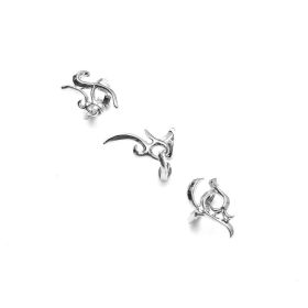 Geometric Alloy Nail Ring Knuckle Jewelry (Color: 3piece set)