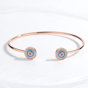 Women's Opening Bracelet Silver Jewelry (Color: Rose Gold)