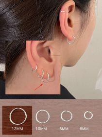 Ins Trendy Ear Jewelry With High Quality (Color: 12mm silver pair)