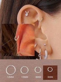 Ins Trendy Ear Jewelry With High Quality (Color: 6mm silver pair)