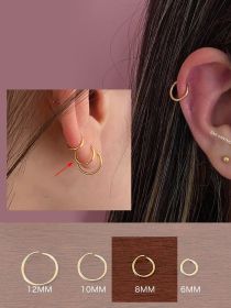 Ins Trendy Ear Jewelry With High Quality (Color: 8mm gold pair)