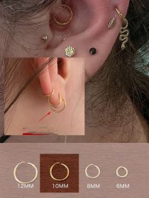 Ins Trendy Ear Jewelry With High Quality (Color: 10mm gold pair)