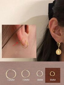 Ins Trendy Ear Jewelry With High Quality (Color: 6mm gold pair)