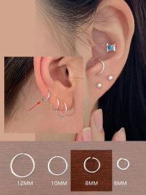 Ins Trendy Ear Jewelry With High Quality (Color: 8mm silver pair)