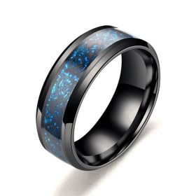 Dragon Pattern Rings Men Stainless Steel Ring Jewelry (Color: Blue black, size: Size7)