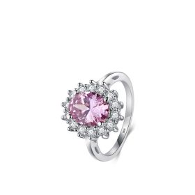 Light Luxury Rings Exquisite Simple And Versatile 925 Silver Ins Style Design Jewelry (Dimensions: US8, Color: Pink)
