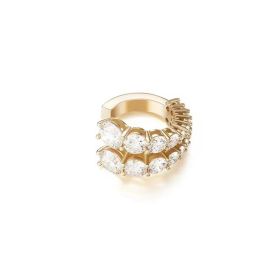 Simple Fashion Jewelry Temperament European And American Multi-layer Diamond-encrusted C Ear Ring (Color: Gold row two)