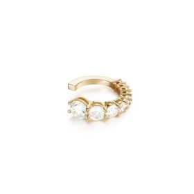 Simple Fashion Jewelry Temperament European And American Multi-layer Diamond-encrusted C Ear Ring (Color: Gold row one)
