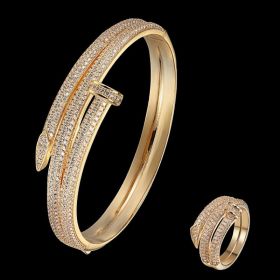 Zircon Personalized Creative Jewelry Bracelet (Color: Gold, style: Ring No.7)