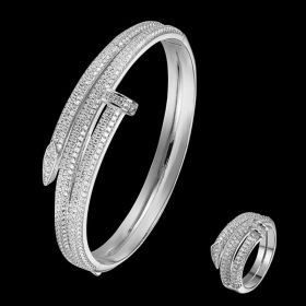 Zircon Personalized Creative Jewelry Bracelet (Color: Silver, style: Ring No.9)