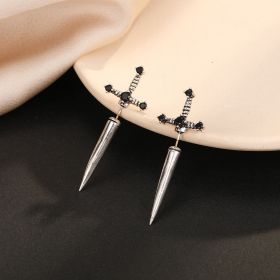 Front And Back Earrings Gothic Jewelry Earmuffs (Color: Photo Color)