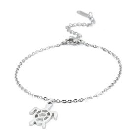 Hawaiian Stainless Steel Turtle Bracelet Jewelry (Color: Steel color, style: B)